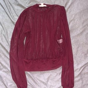 Burgundy long sleeve shirt
